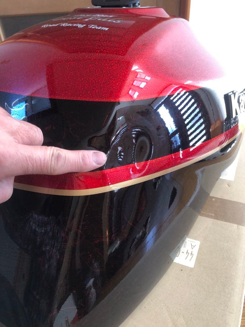 Kawasaki タンク 赤黒キャンディーカラー