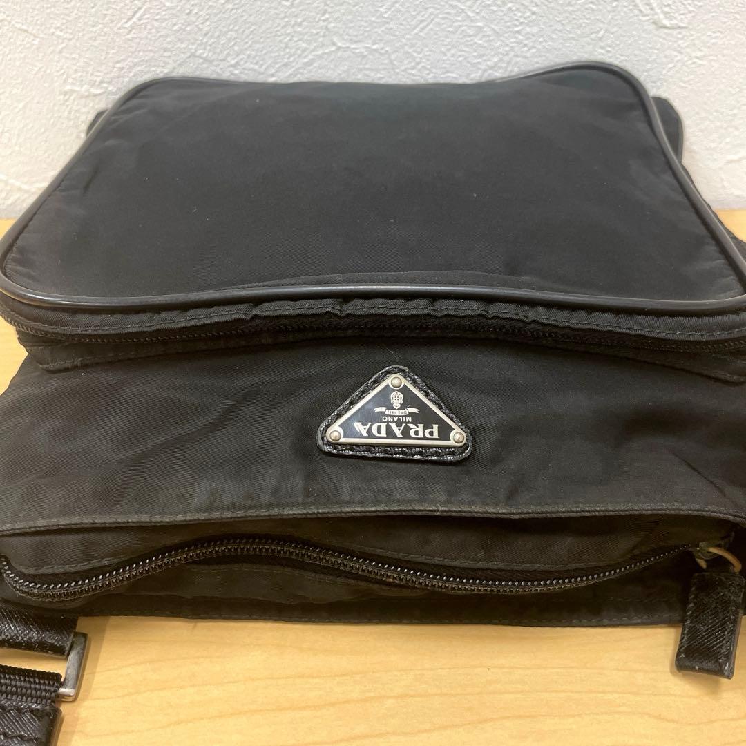 ■ PRADA プラダ ショルダーバッグ ナイロン レザー ブラック