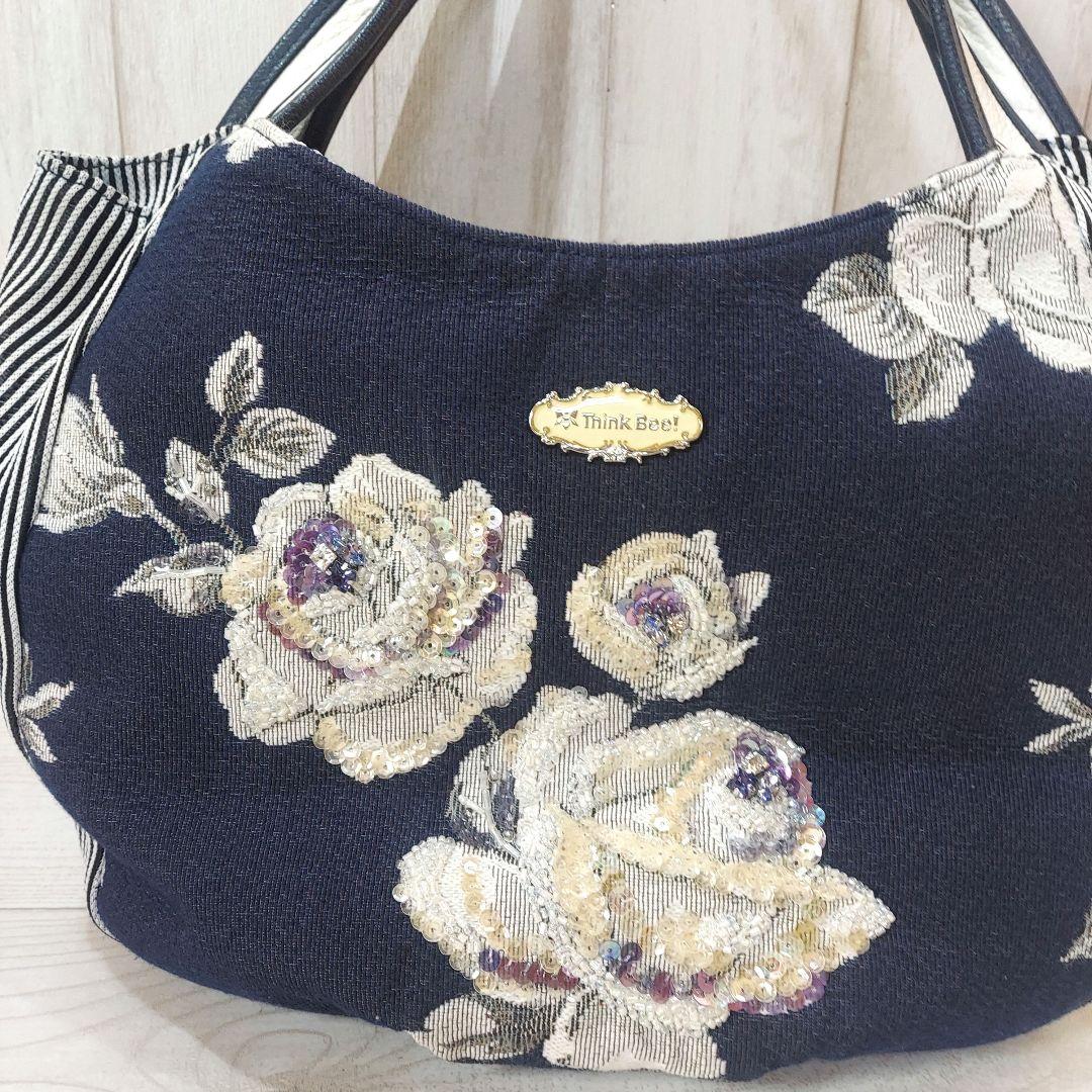 Think Bee! ノバビアンカ ビーズ トートバッグ ゴブラン織り