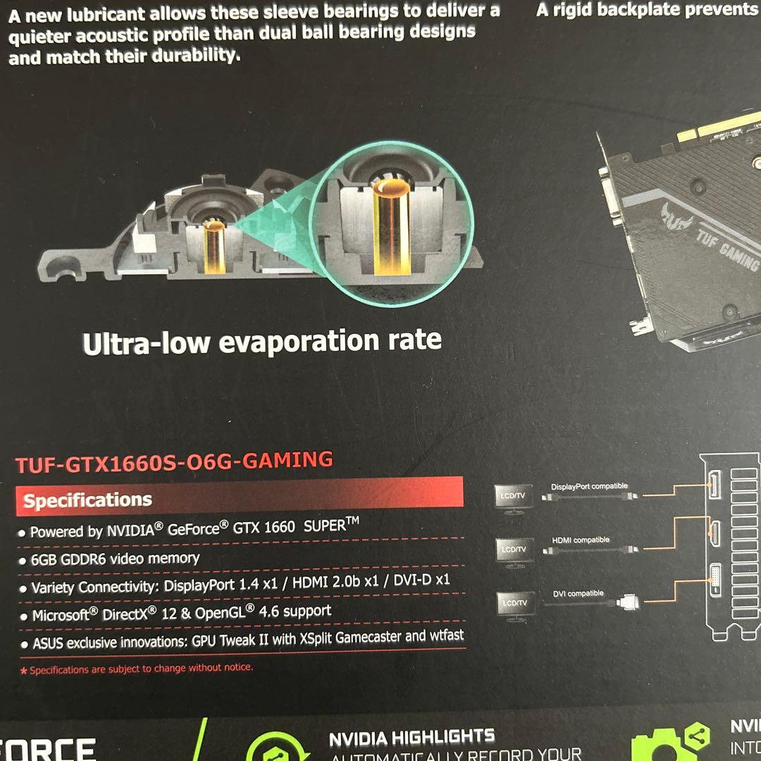 グラフィックボード・グラボ・ビデオカード ASUS NVIDIA TUF-GTX1660S-O6G-GAMING