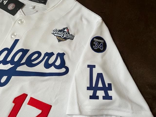 大谷翔平2025WSホームReplicaジャージ♯34&WS2025パッチ付　L