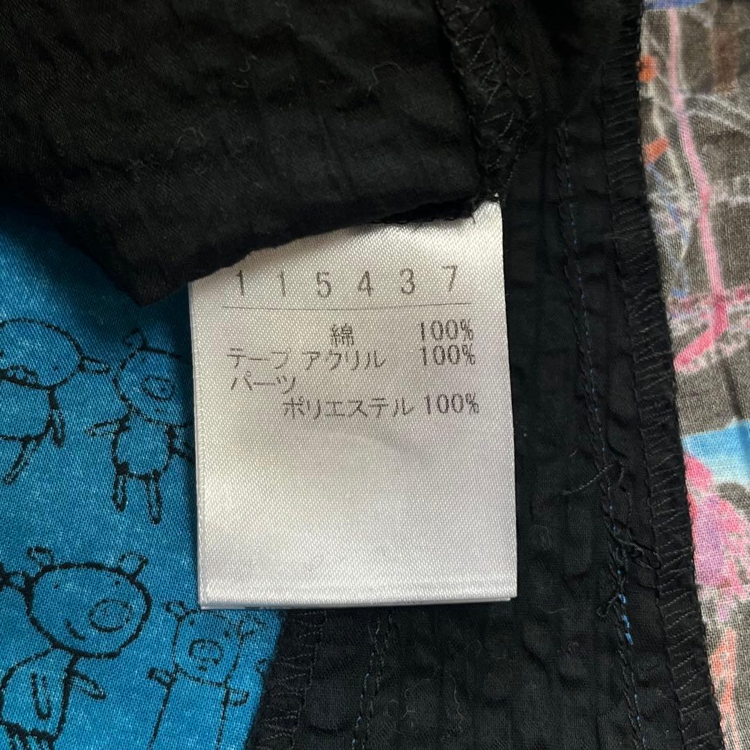 アルベロベロ オレボレブラ チュニック ワンピース ぶたさん ビーズ コットン黒