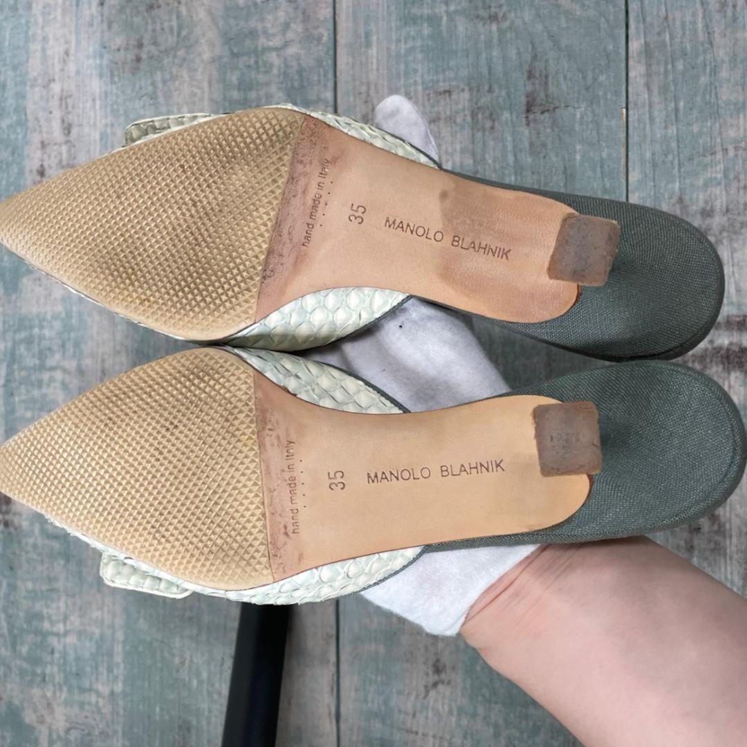 超美品 MANOLO BLAHNIK パイソンレザー パンプス 35