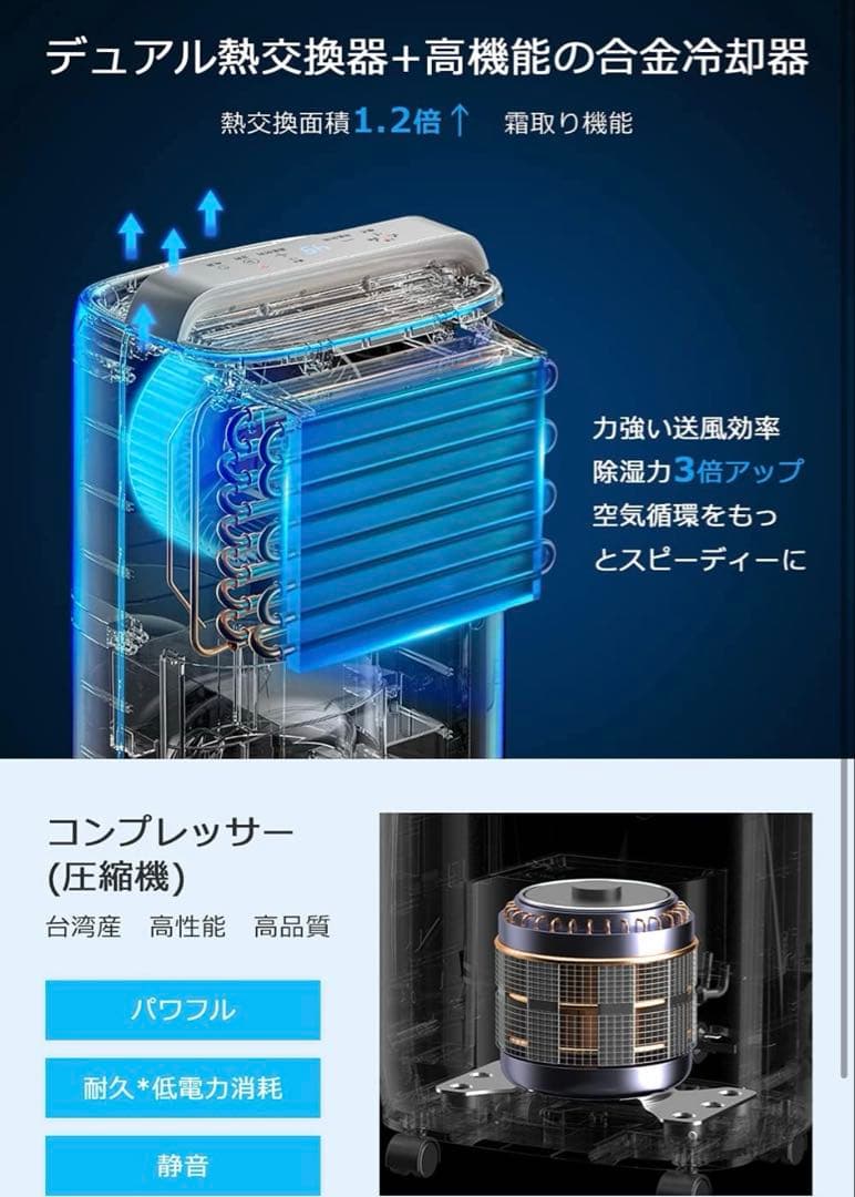 除湿機 コンプレッサー式 強力除湿 除湿量11L/日 木造24畳・鉄筋48畳