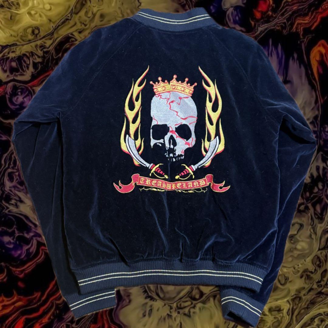 BARCEDOS スカル刺繍 スカジャン