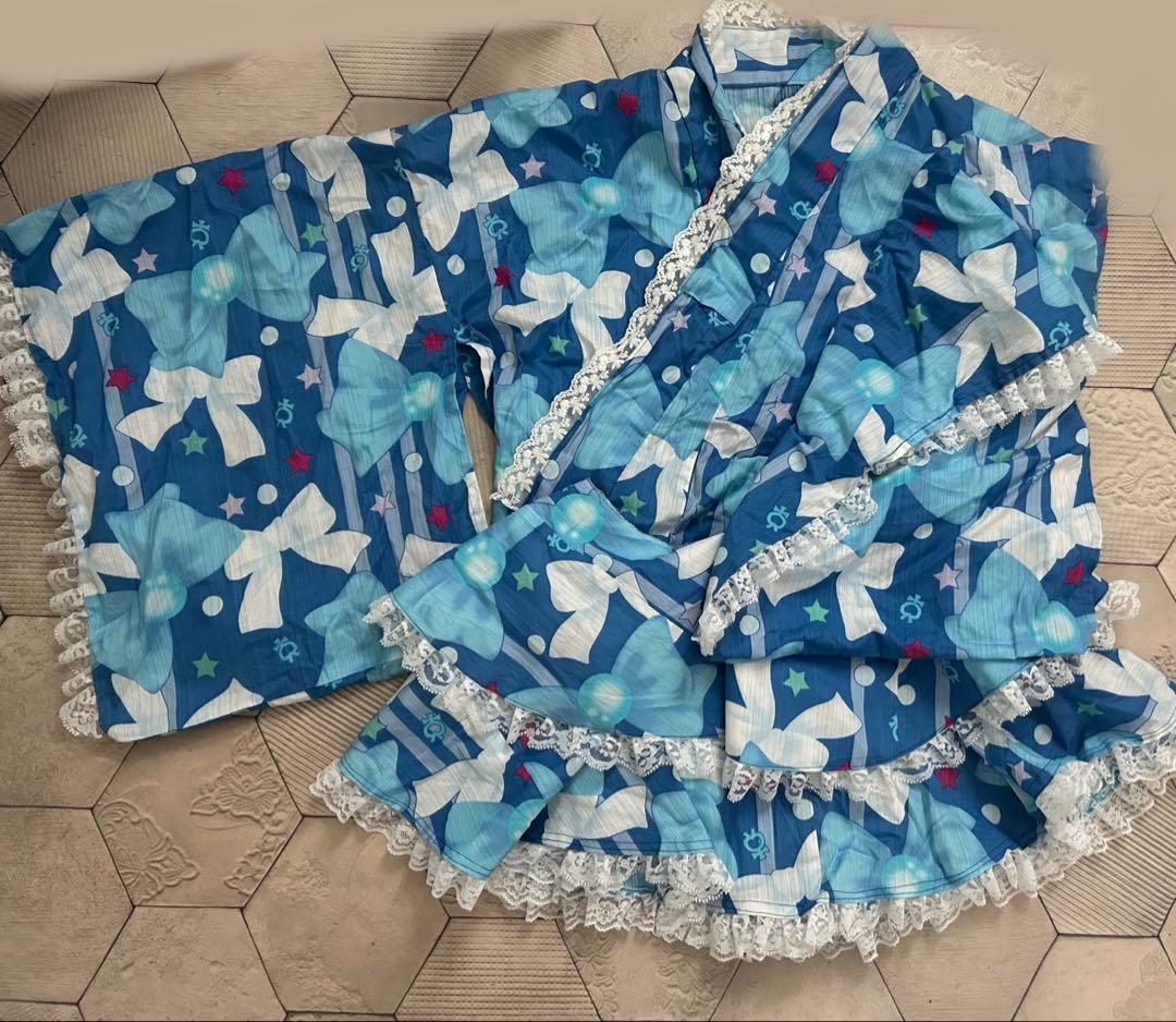 浴衣ドレス　水色