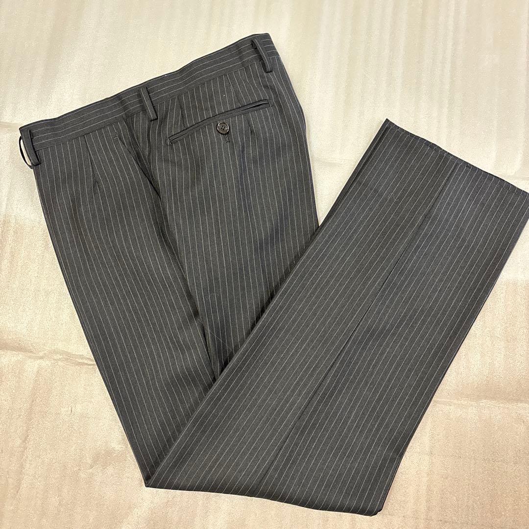 美品✨AB7 大きいサイズ イギリス高級生地 グレーストライプ セットアップ