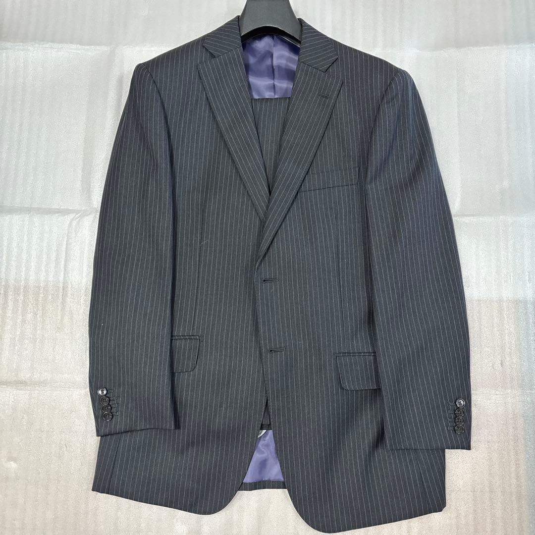 美品✨AB7 大きいサイズ イギリス高級生地 グレーストライプ セットアップ
