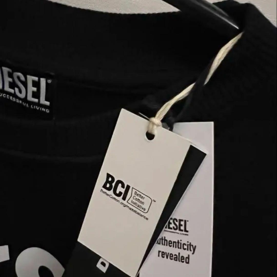 【正規品】DIESEL ブラック ロゴ　トレーナー（未使用・タグQR確認済み）