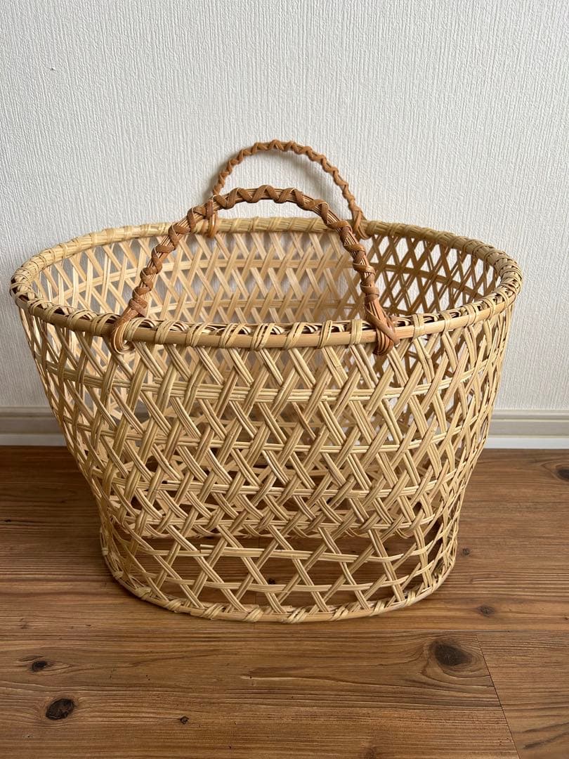 鳥越竹細工 ランドリーかご すず竹