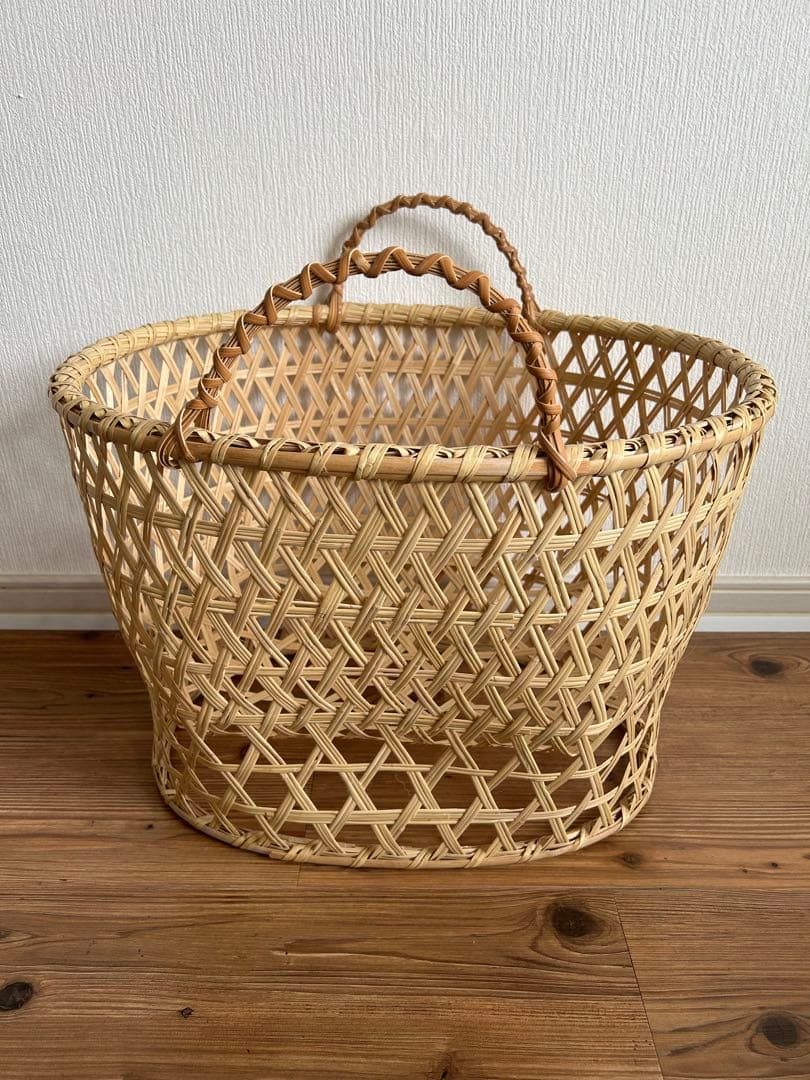 鳥越竹細工 ランドリーかご すず竹