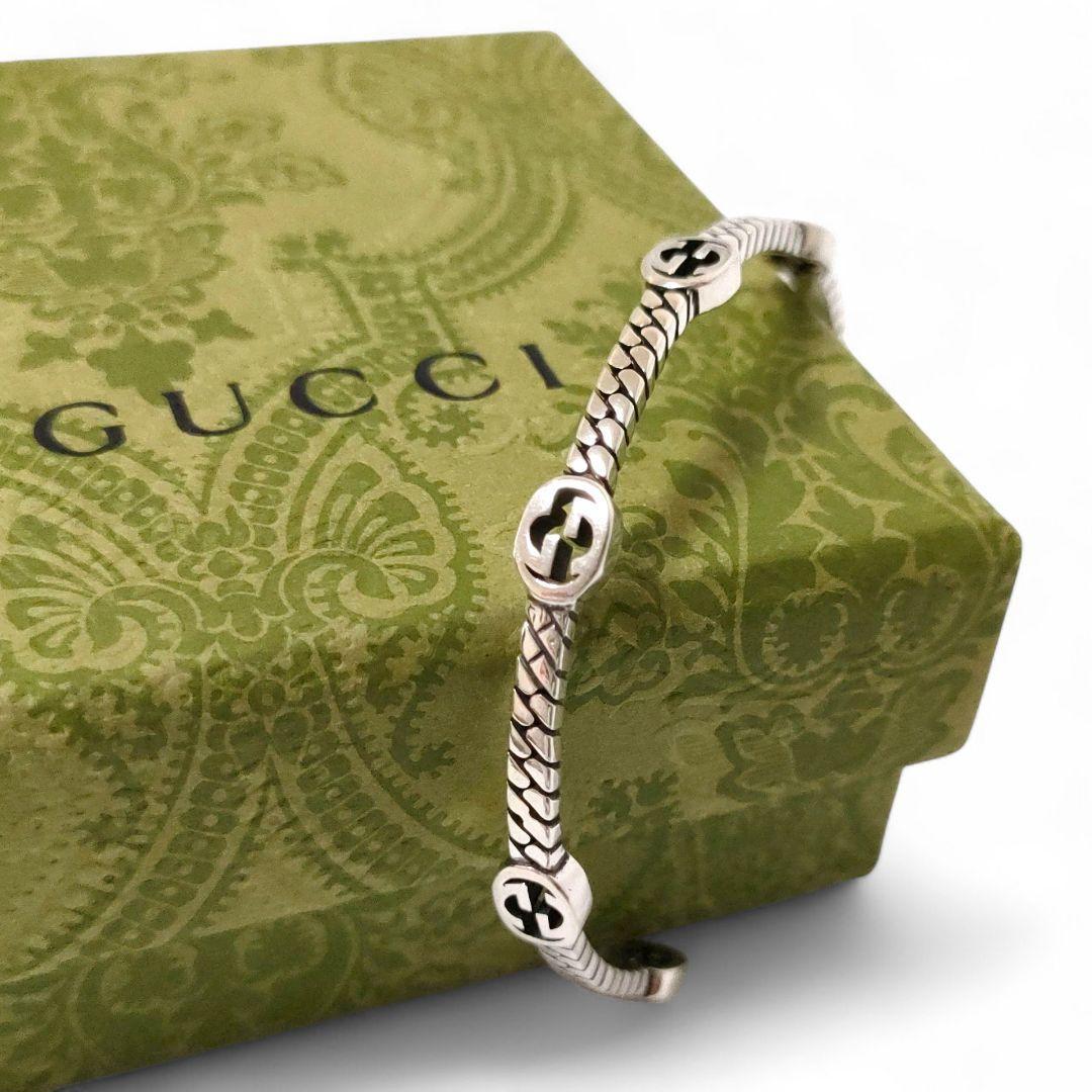 ＊美品　グッチ　インターロッキングG　バングル　SV925　研磨/新品仕上げ済み