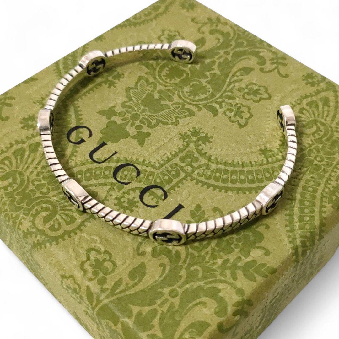 ＊美品　グッチ　インターロッキングG　バングル　SV925　研磨/新品仕上げ済み