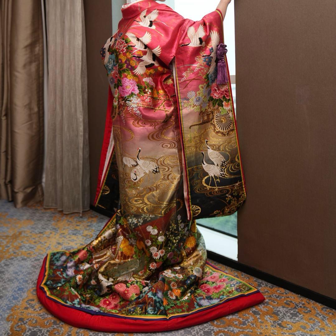 打掛 色打掛 八重重ね 白無垢 ウェディングドレス 結婚式　打掛ベルト付