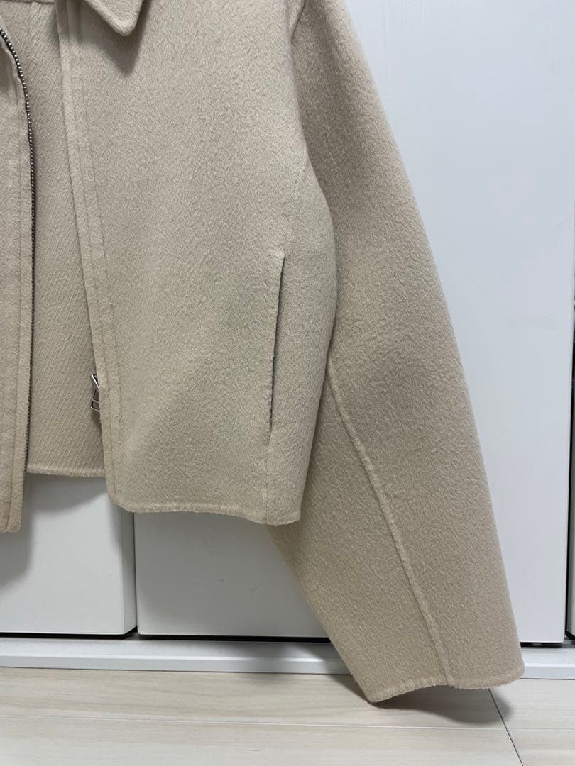 トゥデイフル　ウールジップブルゾン アウター コート ショート丈　ナチュラル