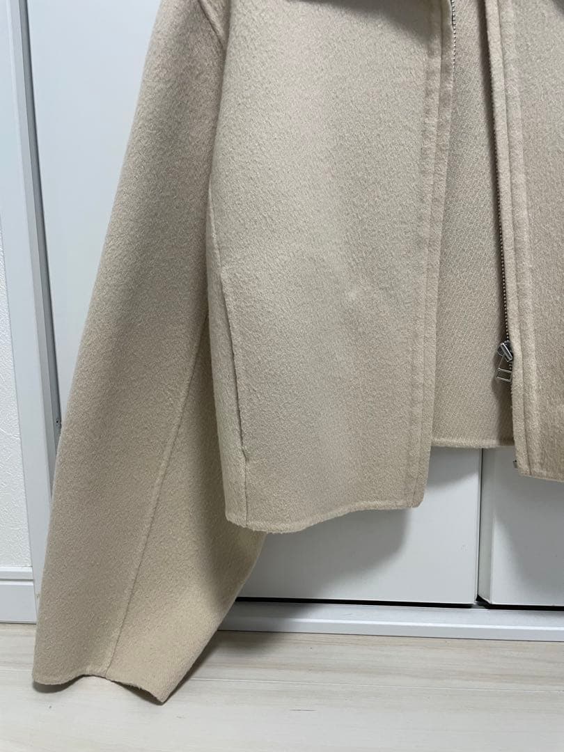 トゥデイフル　ウールジップブルゾン アウター コート ショート丈　ナチュラル