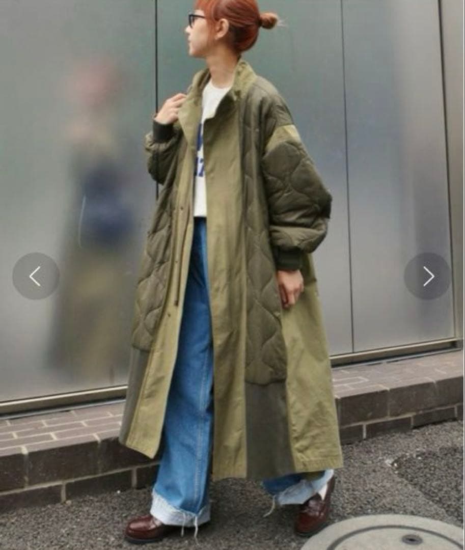 切替マキシミリタリーコート　新品　etsinta/エシンタ