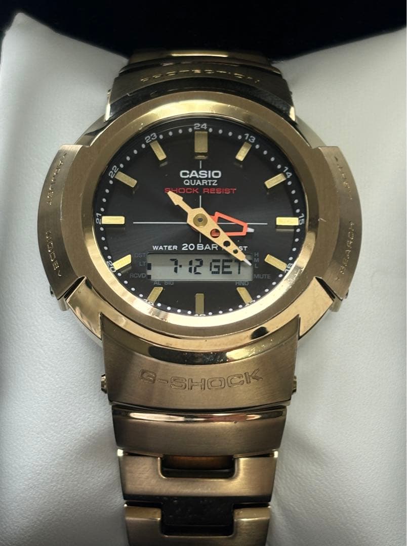 G-SHOCK/フルメタル/AWM-500/ゴールド/電波/ソーラー/時計/箱付