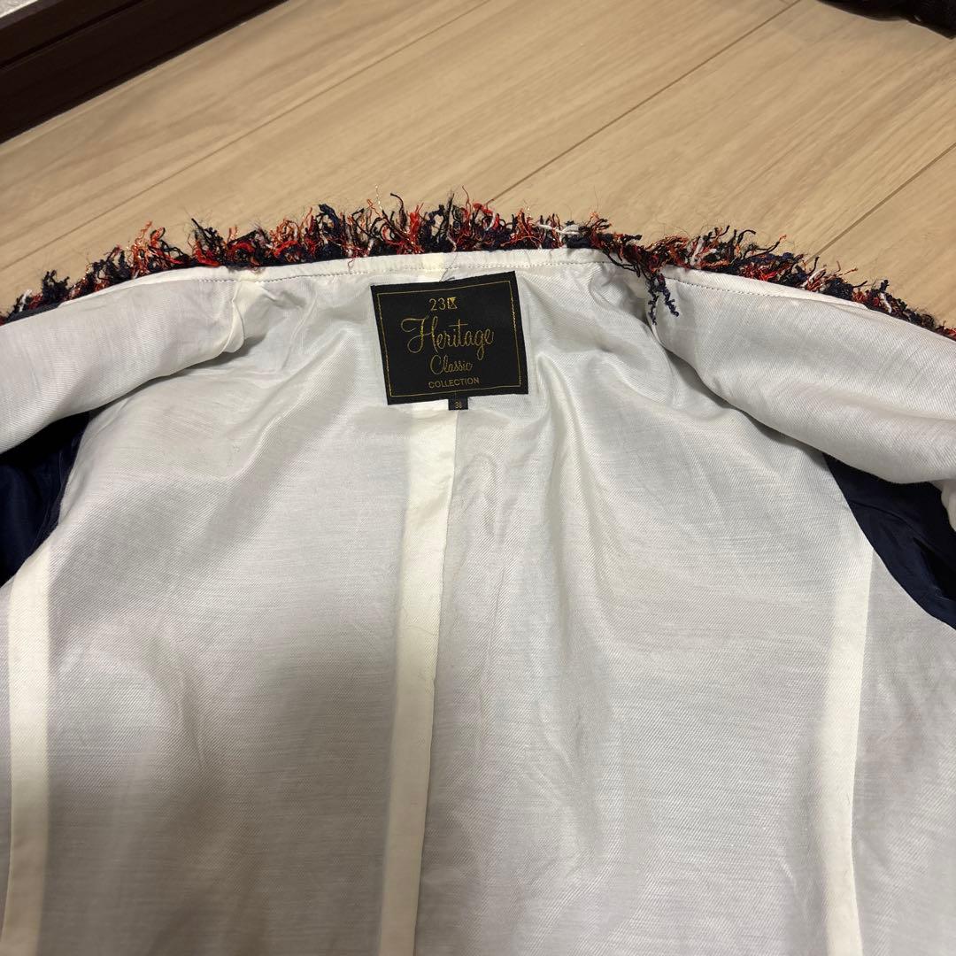 美品ツイードスーツ　トゥルニエ社ツイードスーツ