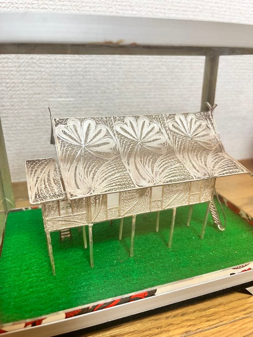 インドネシア シルバー 工芸品 銀細工　ベチャ　トンコナン置物セット