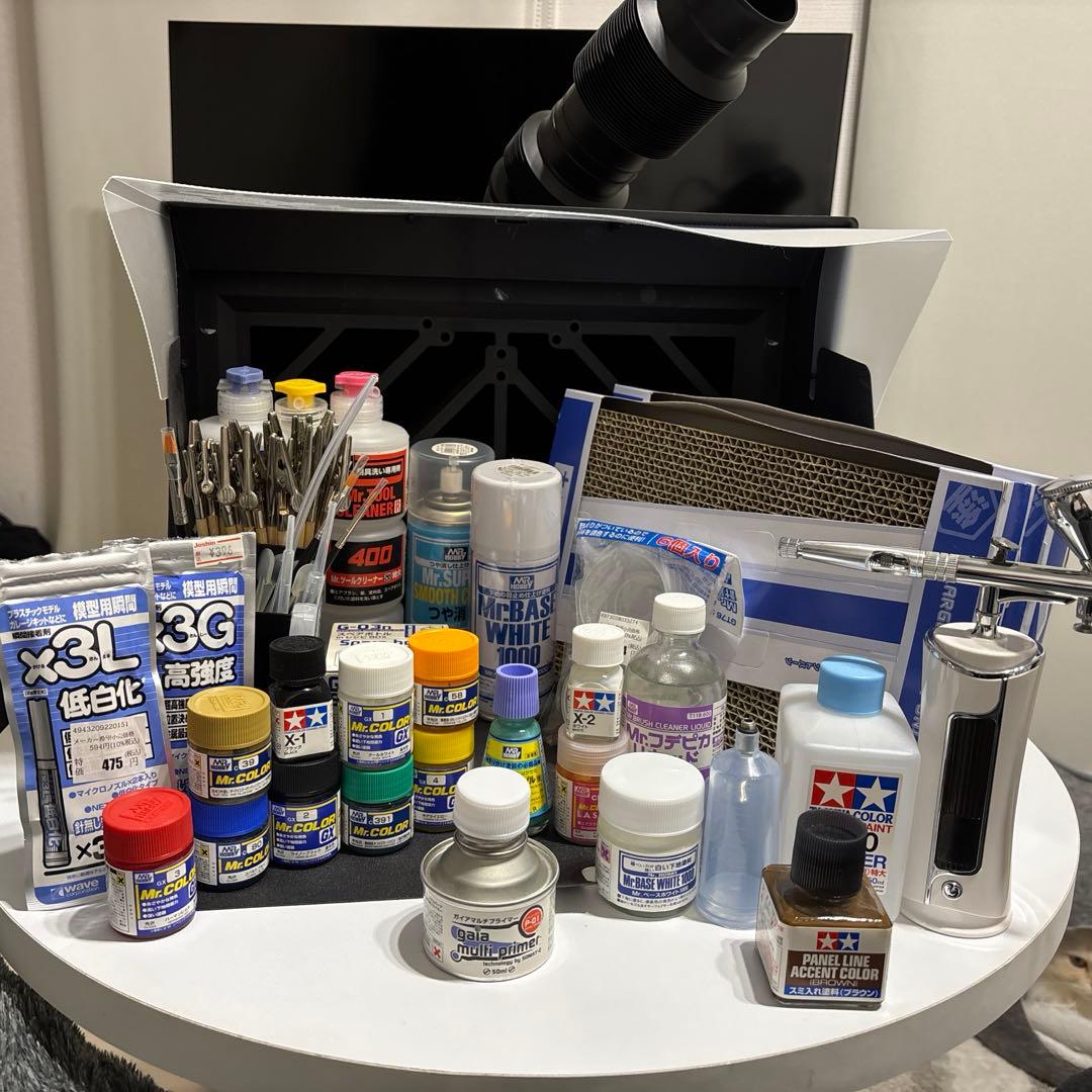 【未使用】Mr.カラー・タミヤ塗料・塗装ブース付き プラモデル塗装セット一式
