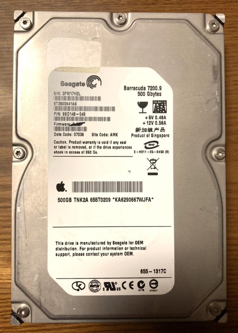 Seagate シーゲート ST3500641AS（3.5 HDD 500GB）