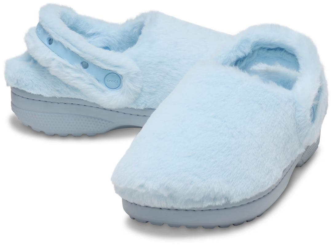 crocs ファー 　ブルー