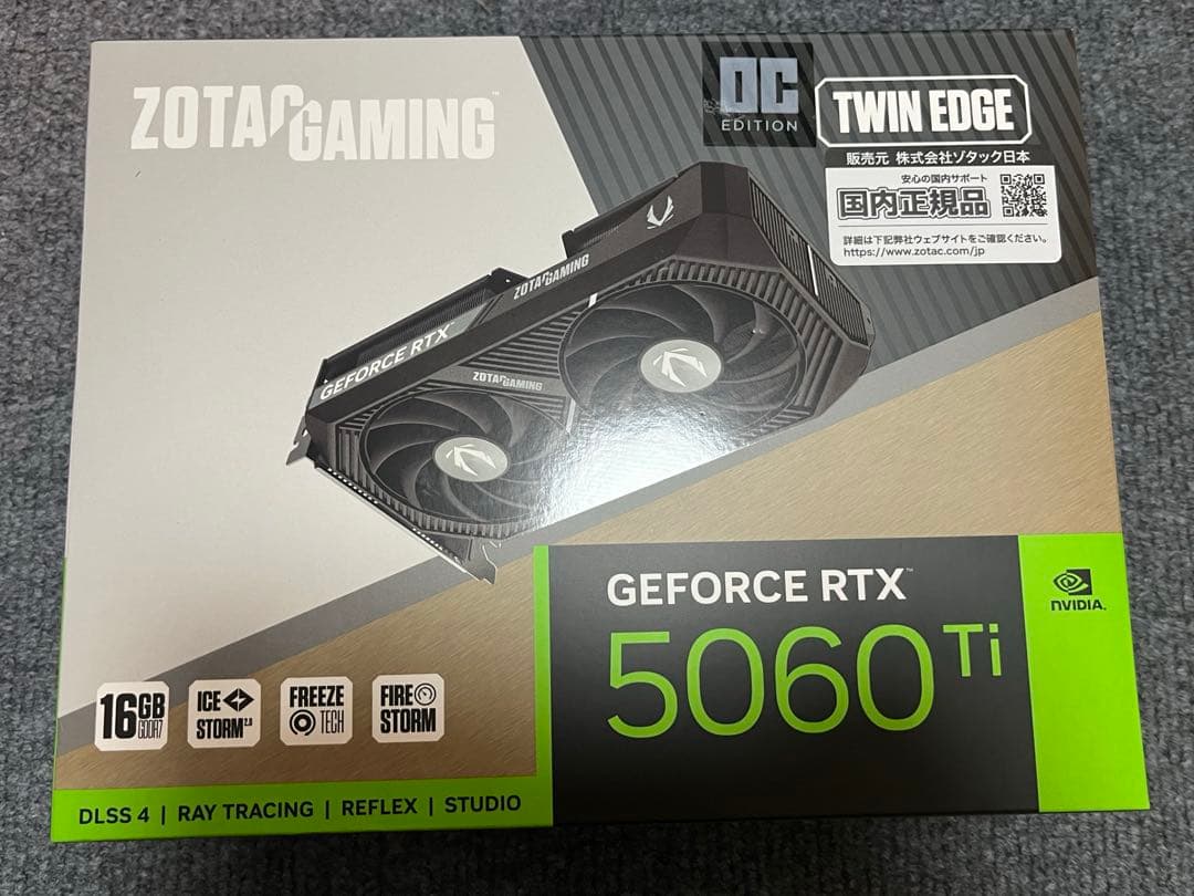 【新品】ZOTAC GeForce RTX 5060 Ti 16GB