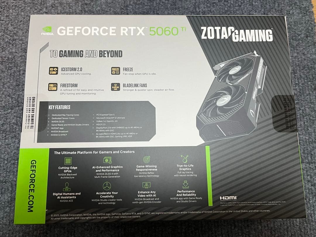 【新品】ZOTAC GeForce RTX 5060 Ti 16GB