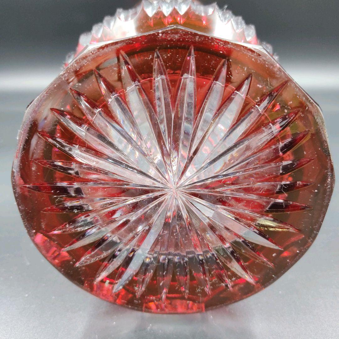 【超希少　特大サイズ　高さ　約50cm】切子　花瓶　赤