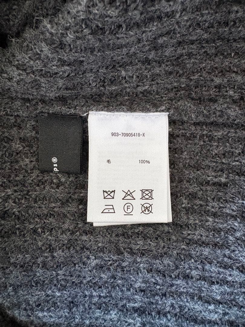 北欧暮らしの道具店　グレー ハイネック ハーフジップ　ロングニットワンピース