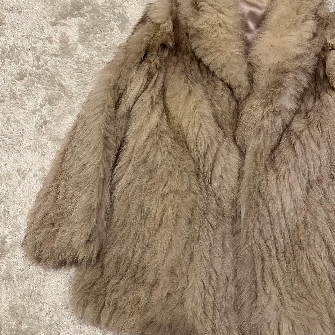 フォックスファー　コート　毛皮　ブルーフォックス　サイズ11 ファーコート