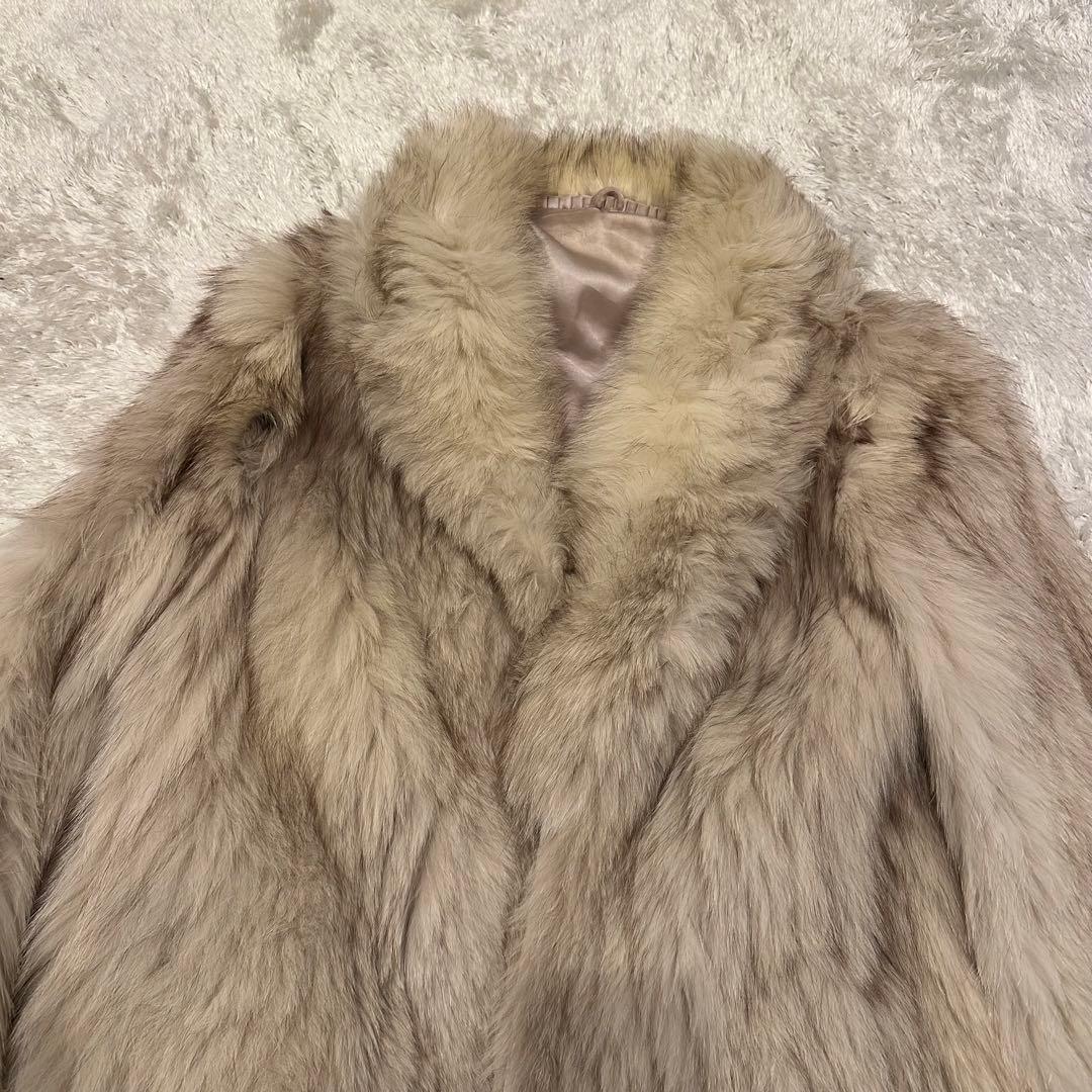 フォックスファー　コート　毛皮　ブルーフォックス　サイズ11 ファーコート