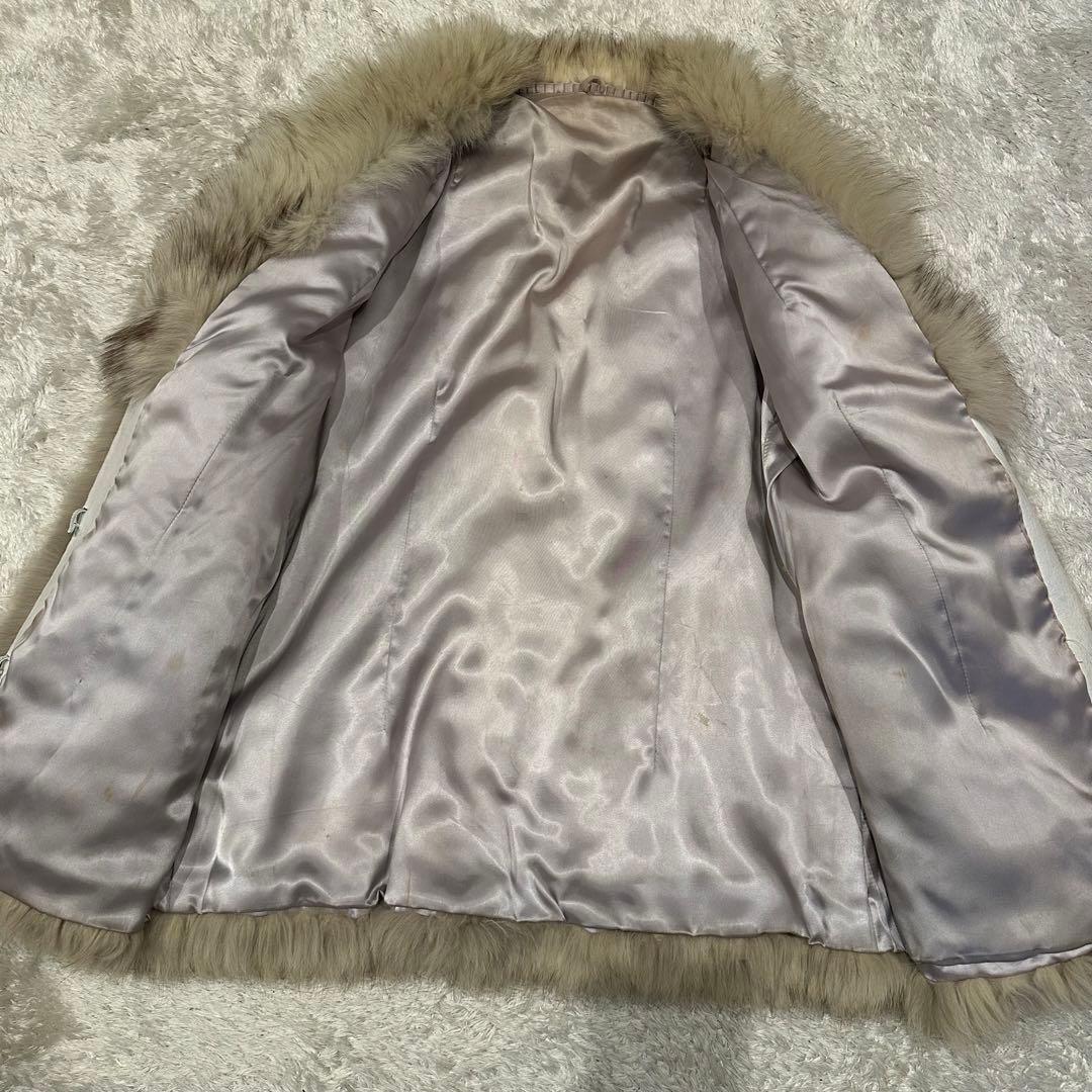 フォックスファー　コート　毛皮　ブルーフォックス　サイズ11 ファーコート