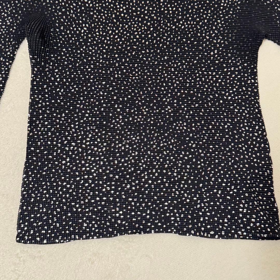 極美品✨ISSEY MIYAKE me プリーツ　光沢感　ブラック　箔