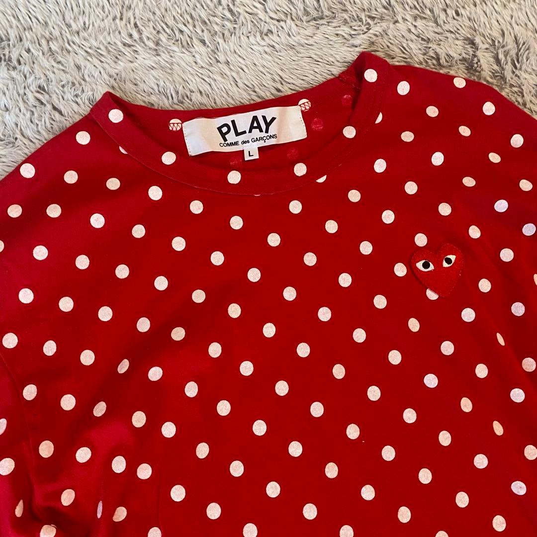 コムデギャルソン ロングtシャツ ドット柄 L
