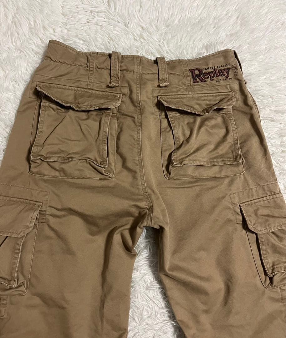 REPLAY リプレイ　ミリタリー　カーゴパンツ ドラゴン　刺繍ロゴ　W32