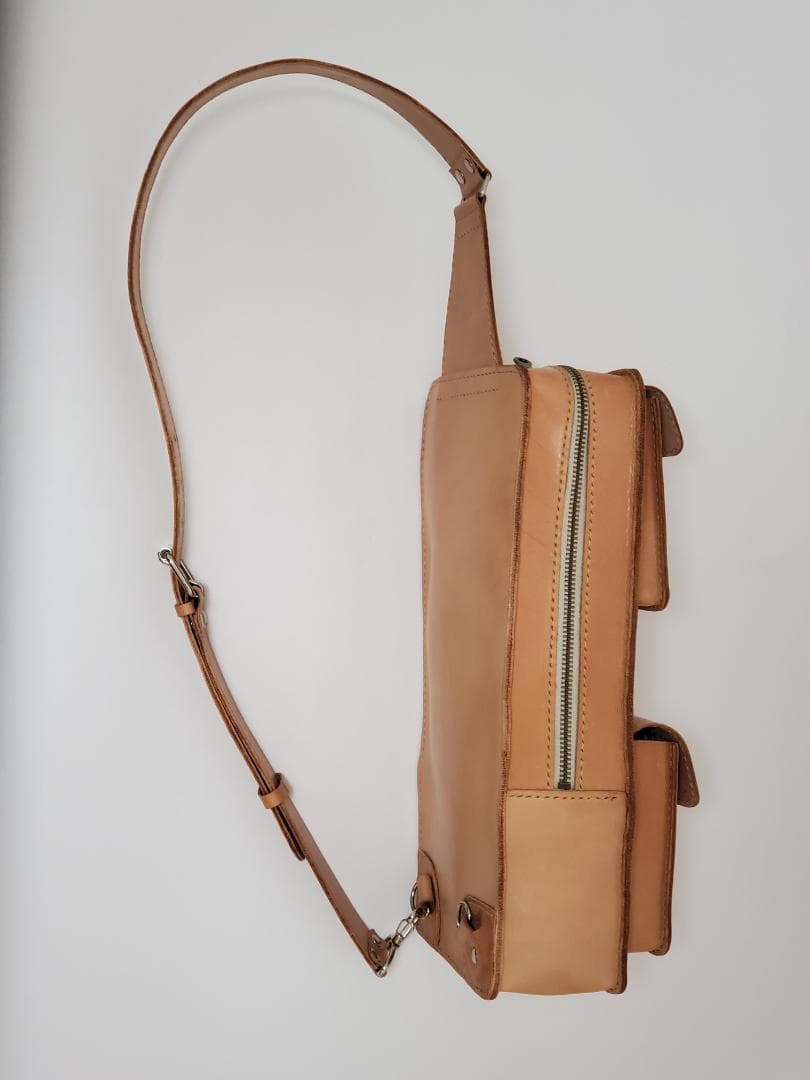 ベビち さんオーダー　ショルダーバック　ハンドメイド　ヌメ革　レザークラフト