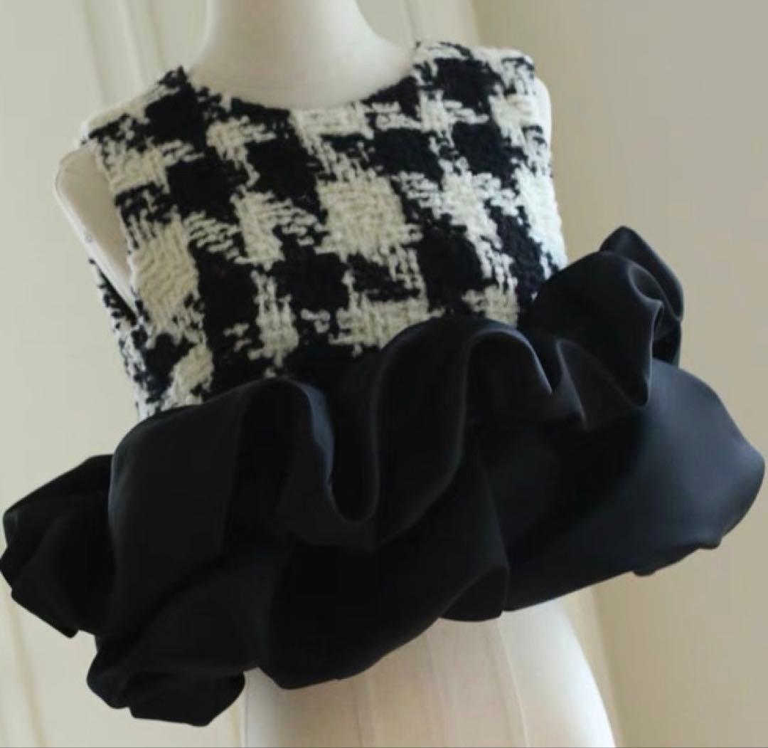 トップス sheller gingham tweed bloom tops