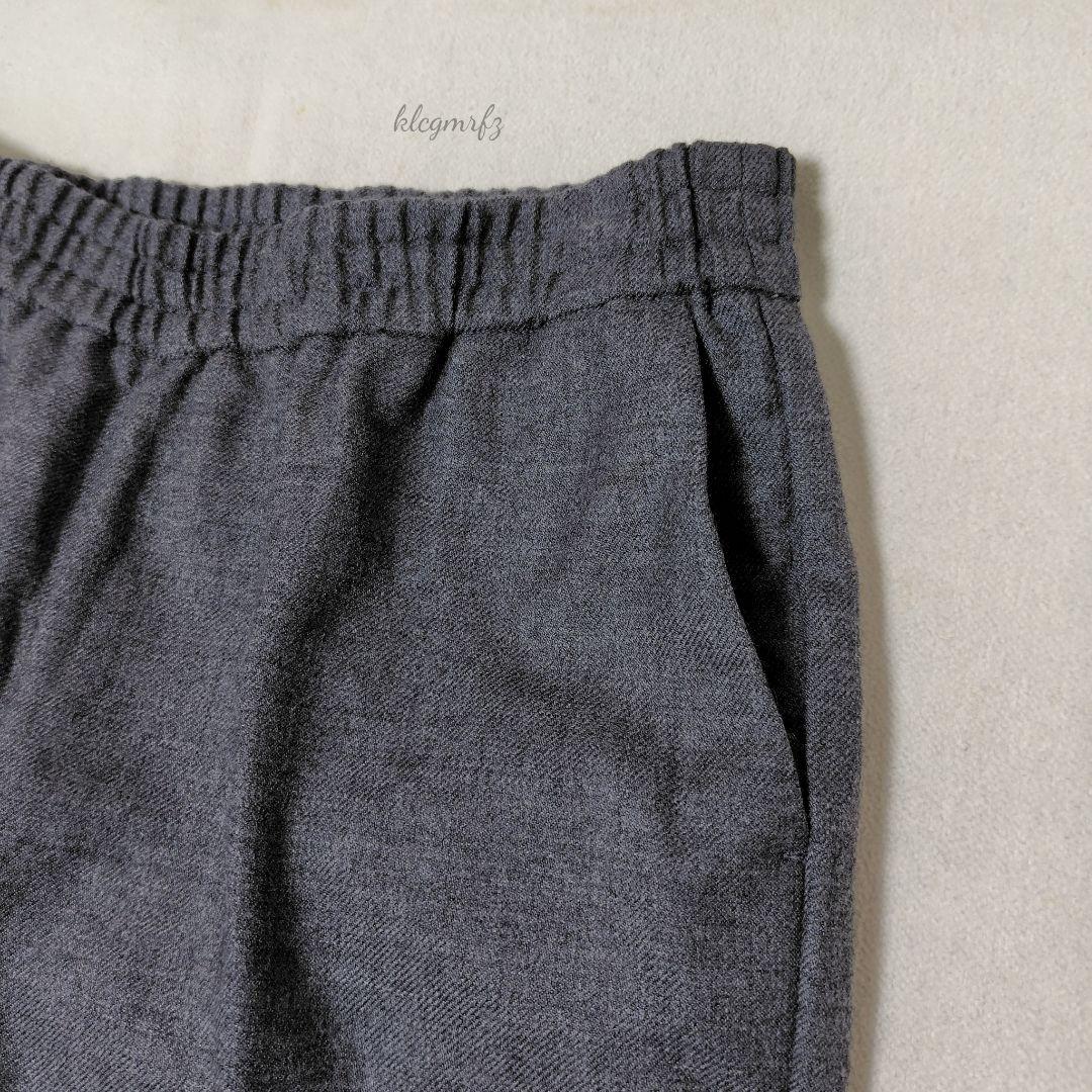 美品 AP STUDIO サキソニー ウール セミフレア パンツ 総ゴム