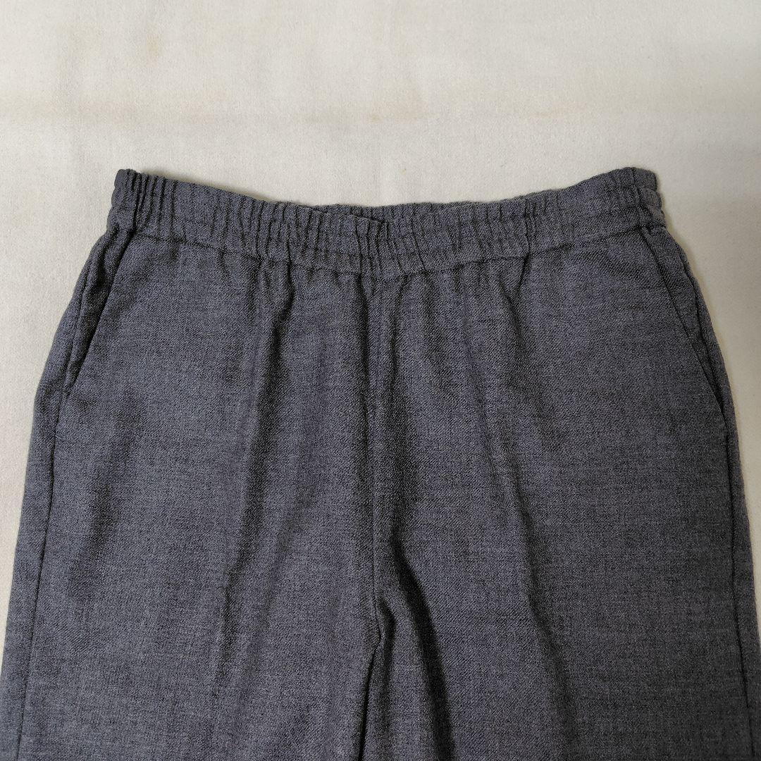 美品 AP STUDIO サキソニー ウール セミフレア パンツ 総ゴム