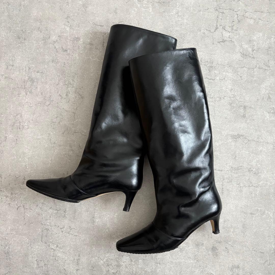 24hセール✨美品✨元値42,900円【ESCARLATA】ロングブーツ 本革
