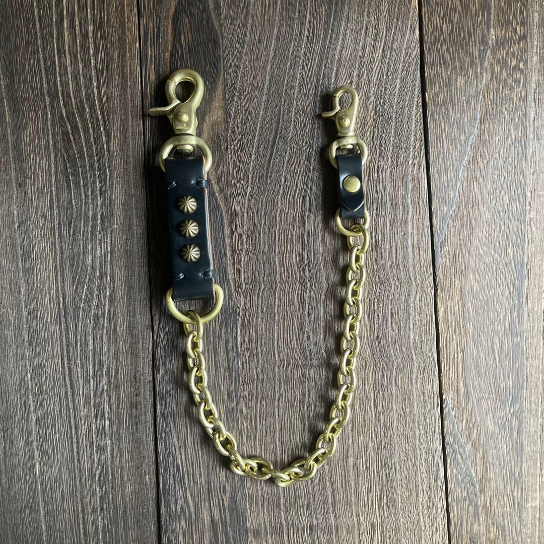 専用品２点まとめ　ウォレットチェーン4型真鍮　モーテルスタッズキーホルダー真鍮