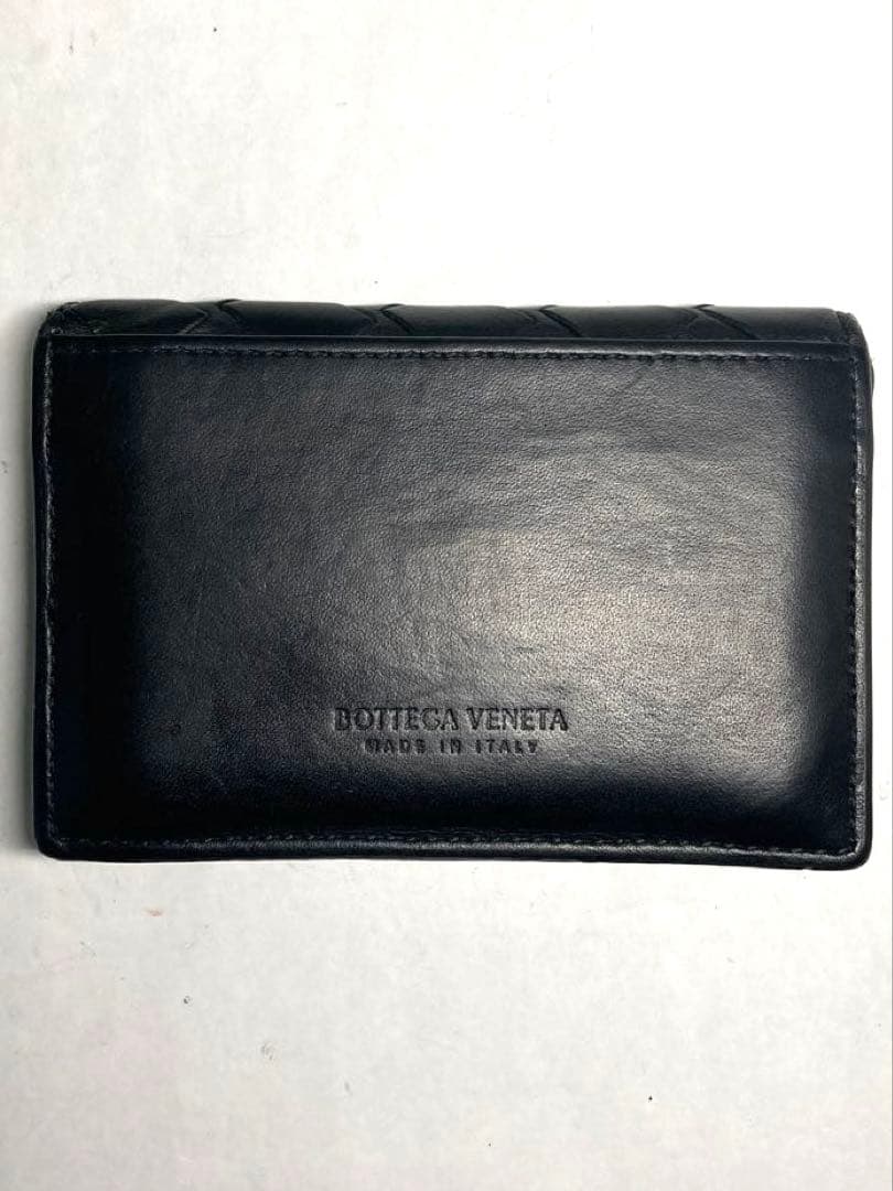良品　ボッテガヴェネタ　イントレチャート　カードケース　名刺入れ　RFID クロ