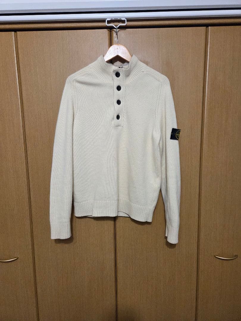 ストーンアイランド ハーフジップニット　ベージュ　Mサイズ