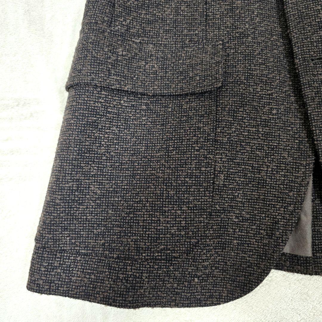 極美品 ジェイプレス テーラードジャケット アルパカ ツイード ブラウン L