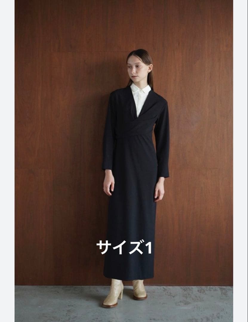 CLANE　COLLAR LAYERED DRAPE ONE PIECE