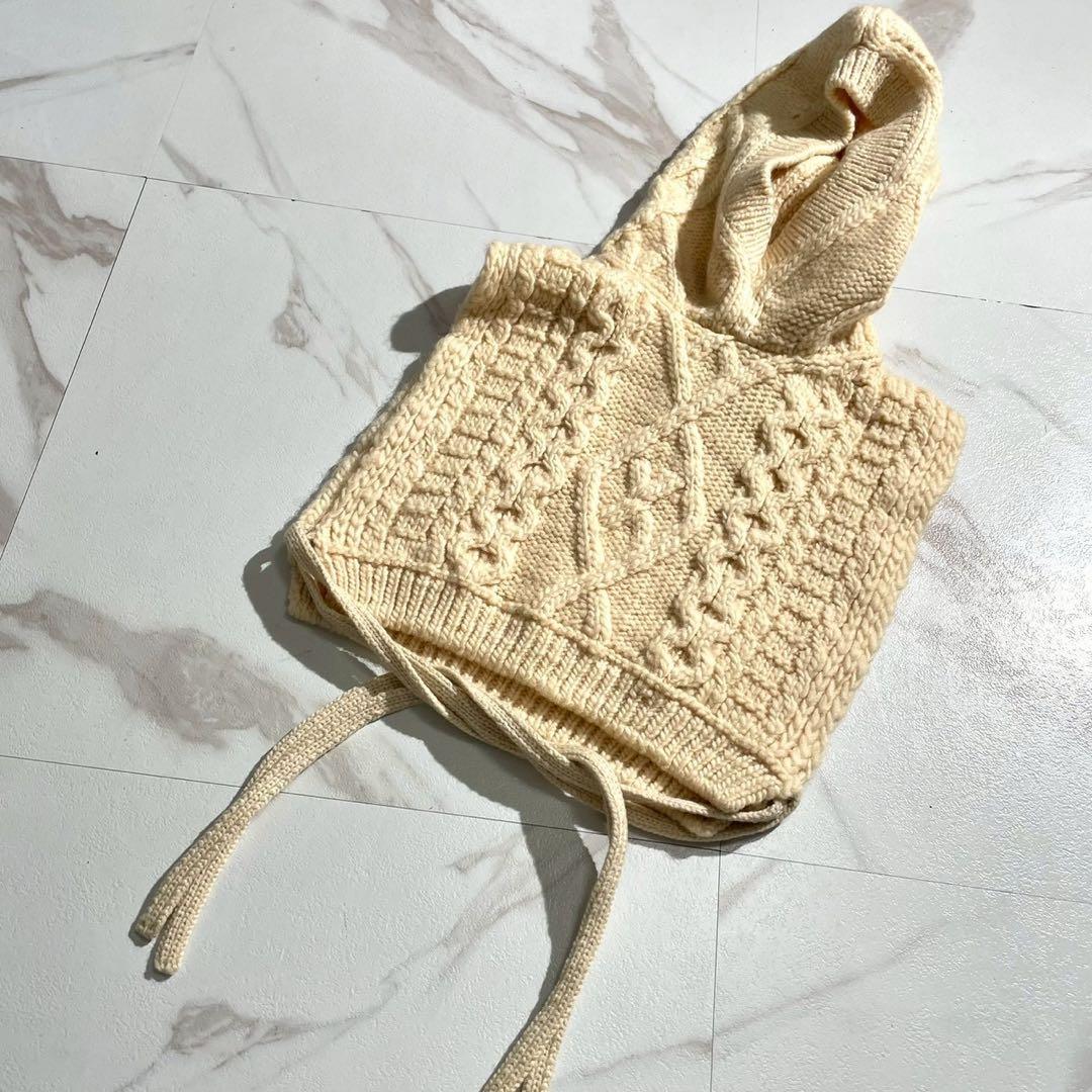 極美品✨タオコムデギャルソン バトナー コラボ ニットベスト フード ケーブル