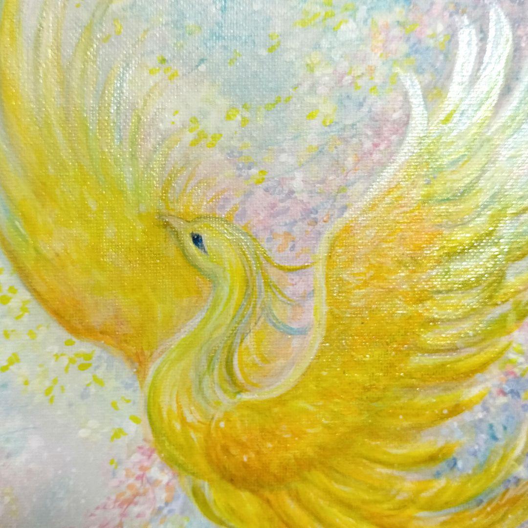 菜*香様 No.508 F4キャンバス 原画 アクリル絵画 開運絵画 鳳凰 肉筆