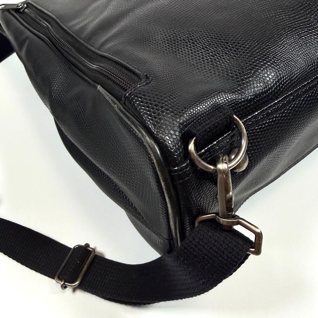 【極美品】豊岡鞄　ヨータ　リュック　ダレスバッグ　3way リザード　ブラック